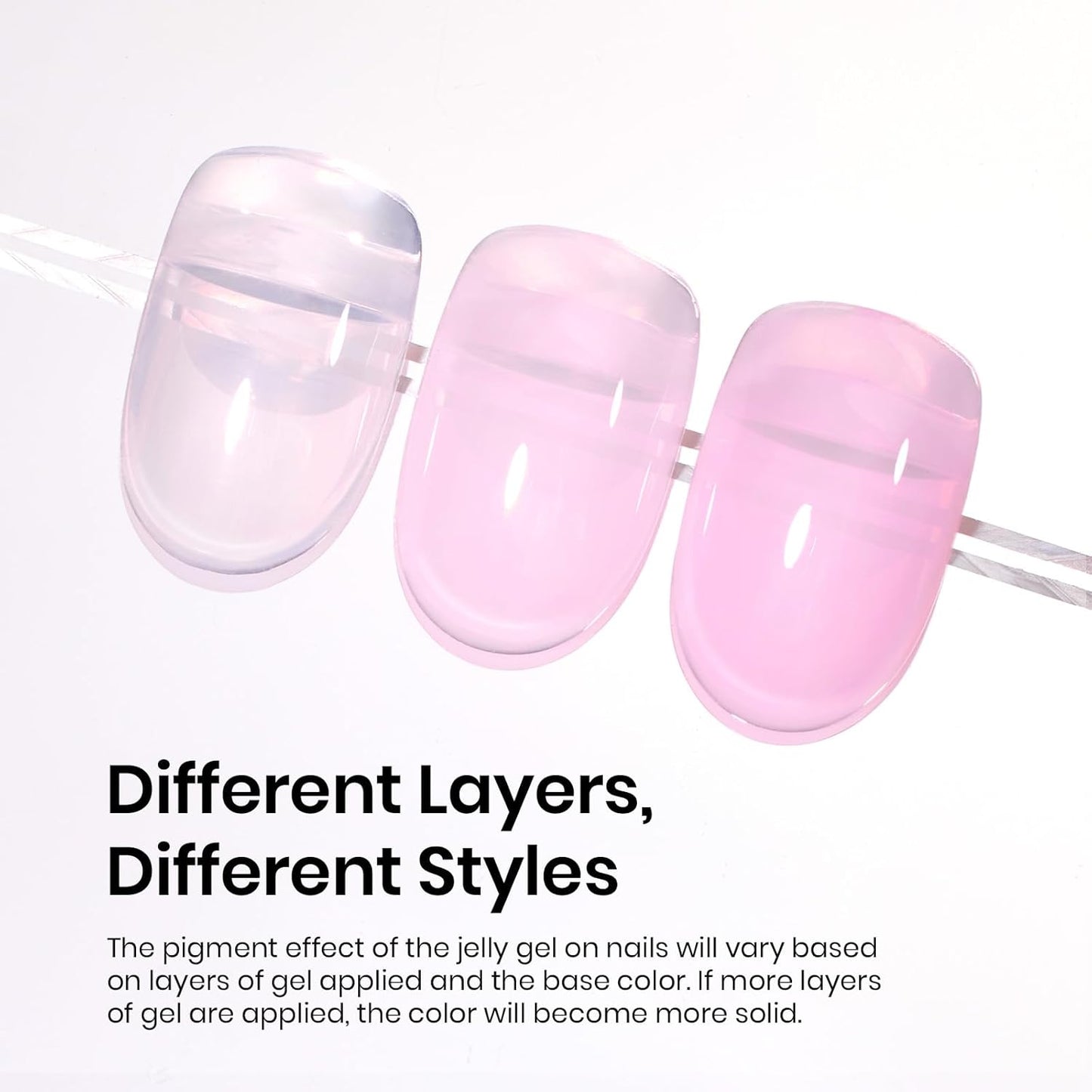 Beetles Jelly Pink Gel Nail Polish, 15ML Baby Pink Sheer Clear Jelly Spring Summer Gel Polish Bubblegum Theme Glaze Long Lasting Soak Off UV French Manicure Nail Art Gift for Women-BrightBean Baby