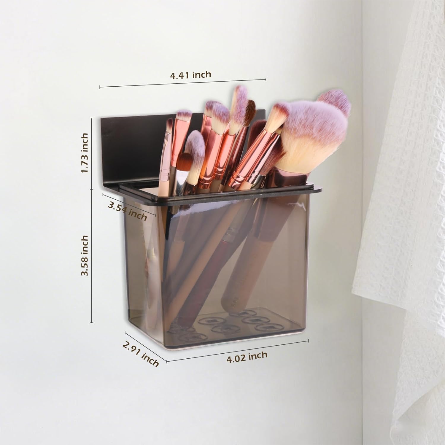 3 Pack Modern Black Metal Clear Plastic Toothbrush Holders,Toothpaste Holder Set - Kids & Adults with Wall-Mounted Metal Bathroom Organizer Set for Bathroom-BrightBean Baby