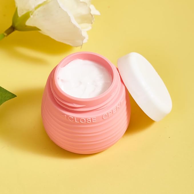 Travel Containers for Toiletries, 1.7oz Travel Size Premium Silicone Cosmetic Cream Jars, TSA Approved Leak-Proof Refillable Accessories W/Toiletry Bag for Cosmetic Face Body Cream(Vibrant)-BrightBean Baby