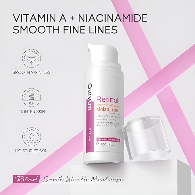 Retinol Cream for Face, Anti Aging Face Moisturizer with Hyaluronic Acid, Rapid Wrinkle Repair, Day & Night Cream Serum for Women, Reduce Fine Lines, Wrinkles & Dark Spots 1.06oz, 2Pack-BrightBean Baby