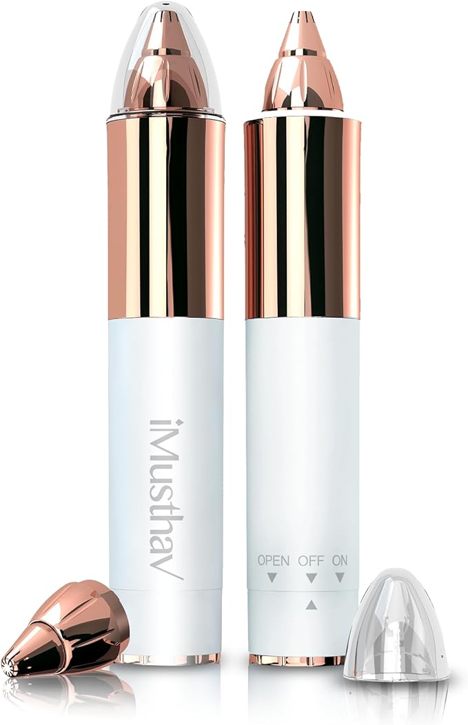 Portable Eyebrow Hair Remover for Women – Painless, Fast & Precise Flawless Electric Razor & Epilator for Eyebrow, Nose, Ear Hair Removal – 18K Gold-Plated, 360° LED Light-BrightBean Baby