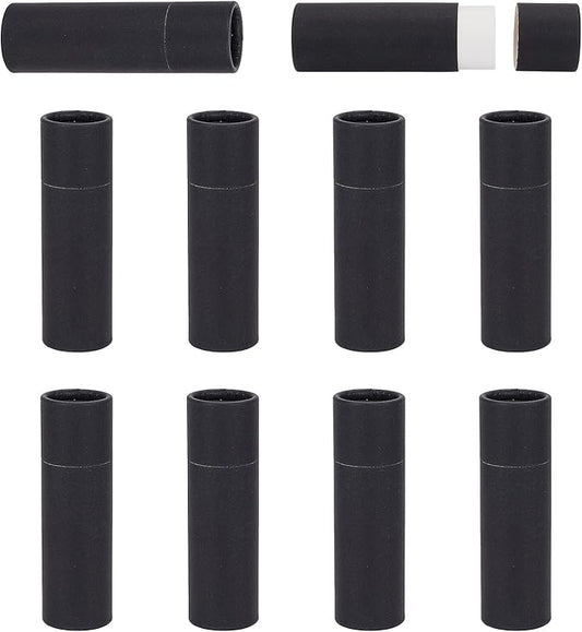 NICENEEDED 10 Pcs Kraft Paper Lipstick Tube, 0.6 Oz Paperboard Lip Balm Tubes, Cardboard Empty Deodorant Container Solid Perfume Tube Cosmetic Box for DIY Chapstick Deodorant Crayon-BrightBean Baby