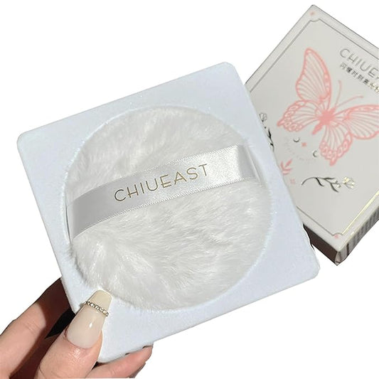 Highlight Glitter Powder Ball,White Shimmer Highlighter Makeup Powder Puff,Comfortable and Cute Plush Long-Lasting Body Shine for Various Occasions-BrightBean Baby