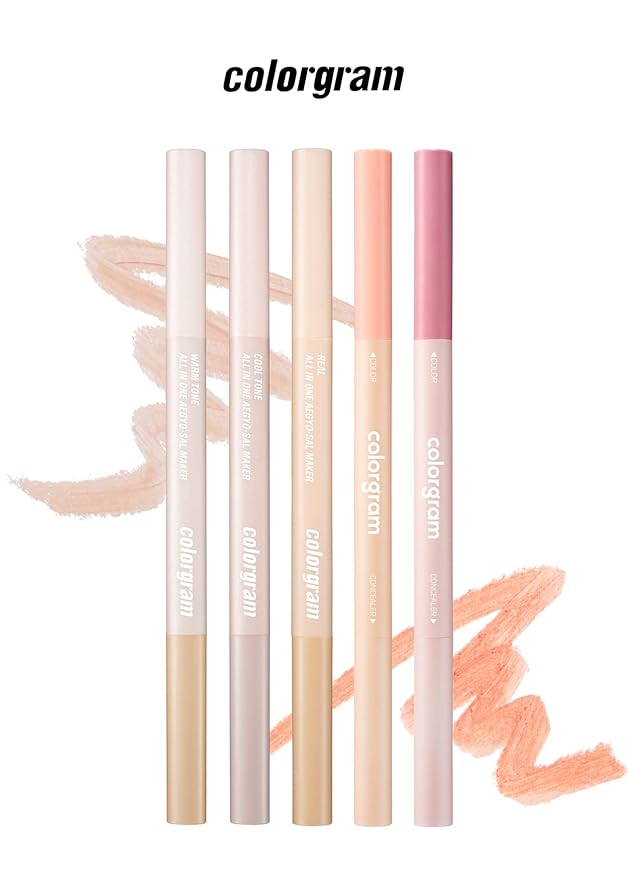 COLORGRAM Under Eye Highlighter Stick - 04 Peach | Silky-Smooth Long-Lasting Highlighter & Contouring Stick for Smudge-Proof, Shining Daily Makeup | K-Beauty Face Highlighters & Luminizers-BrightBean Baby