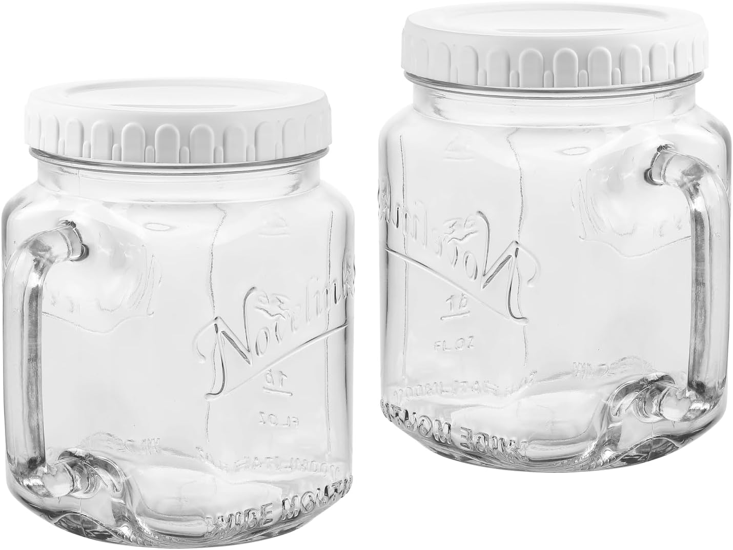 2 Pack Large Mason Jars Wide Mouth,74 oz Airtight Glass Jars with Lids, Food Storage Canisters for Fridge, Glass Canisters for Candy,Pickles, Sugar, Flour, Cookies, DIY Decor & Party Favors