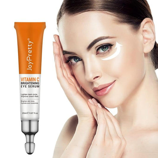 New JoyPretty Vitamin C Brightening Eye Serum,Eye cream,Anti Aging Serum with Vitamin C, Niacinamide and Hyaluronic Acid,Remove for Dark Circles Puffiness Under Eye Bags Fine Line Crow's Feet (1)-BrightBean Baby