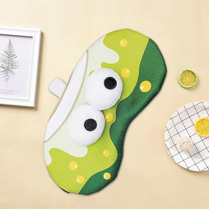 PERFECTSIGHT Sleep Eye Masks, Cute Plush Sleep Eye Cover Lightweight Adjustable Eyeshade Faux Fur Mask Cover for Women Men Sleep Travel Nap, Bubble Tea-BrightBean Baby