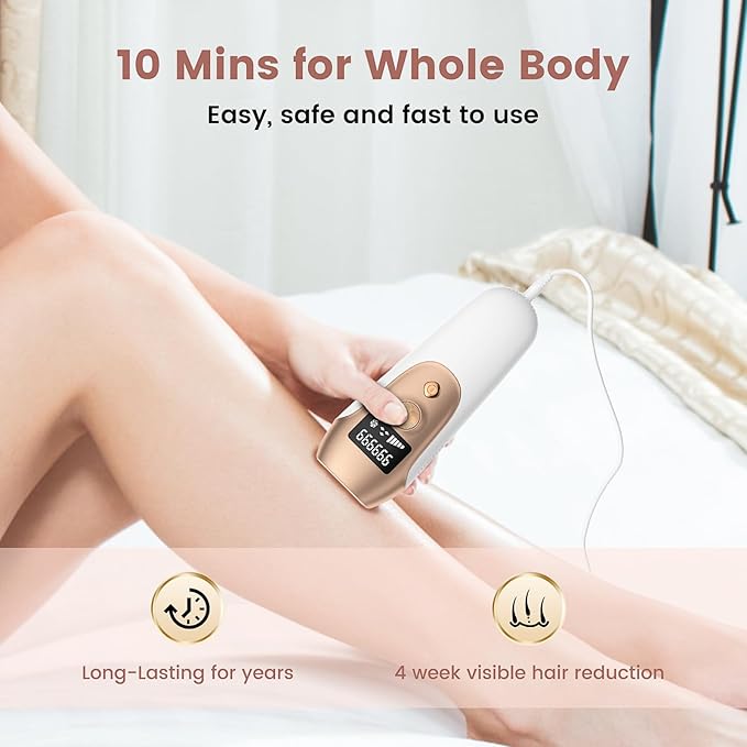 IPL Hair Removal Device, Hair Removal for Women and Men at home for Armpits Legs Arms Bikini Line，model S3-BrightBean Baby