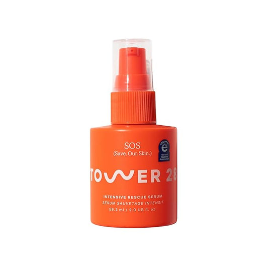 Tower 28 SOS Intensive Rescue Serum for Sensitive Skin, Hypochlorous Acid Skin Care, Helps Reduce Face Redness, Safe for All Skin Types, 2 FL Oz-BrightBean Baby