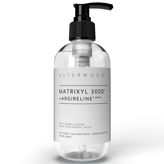 Asterwood Matrixyl 3000 + Argireline Serum for Face - Multi Peptide Serum with Hyaluronic Acid - Anti-Aging, Wrinkle Reducing, Collagen Boosting - Fragrance-Free - 8 Fl Oz-BrightBean Baby