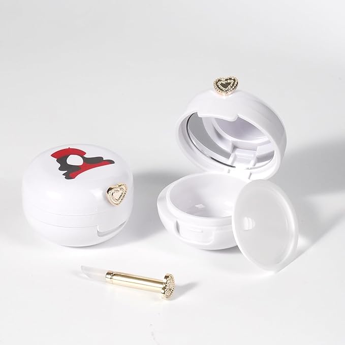 2 Pack Lip Balm Containers,Plastic Portable Empty Lip Balm Container with Mirror and Silicone Lip,Empty Lipstick Dispenser Box for Travel,Home-BrightBean Baby