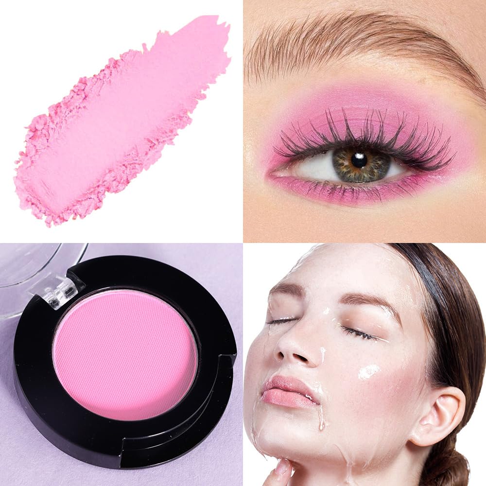 Monochrome Pressed Matte Eyeshadow Palette, Matte Pink Pressed Eyeshadow Waterproof Neutral Powder For Old Women, Mini Eyeshadow, Sombras Para Ojos, Talc, Paraben & Cruelty Free-BrightBean Baby