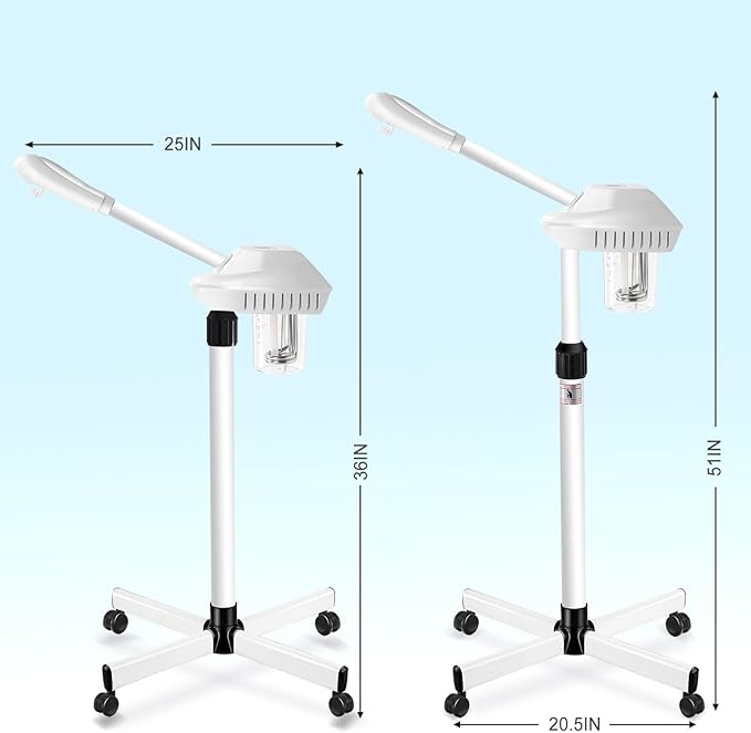 Professional Facial Steamer for Atomization Humidifier Atomizer, Adjustable Height and Angle, Face Steamer Clean Skin Firming Pores and Moisturizing Suitable for a Beauty, Spa, at Home-BrightBean Baby