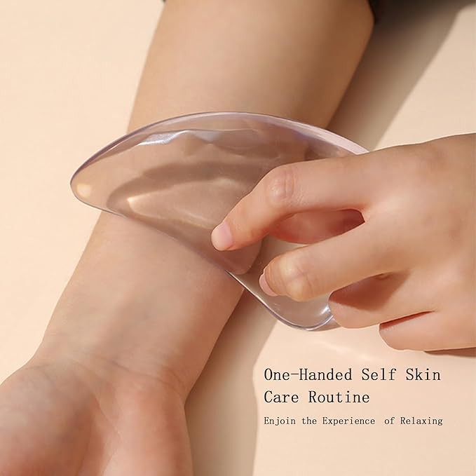 Transparent Gua Sha Facial Tools Natural Resin Face Massage Tool, Body Gua Sha Lymphatic Drainage Massager Fascia Blaster for Cellulite Remove Skin Care, Relieve Muscle Tension and Jawline Sculpting-BrightBean Baby