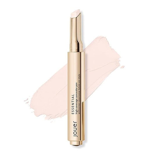 Jouer Essential High Coverage Concealer Pen - Under Eye Concealer for Dark Circles - Brightening Makeup for Eye Circles - Color Corrector Eye Primer with Hyaluronic Acid and Vitamin E-BrightBean Baby