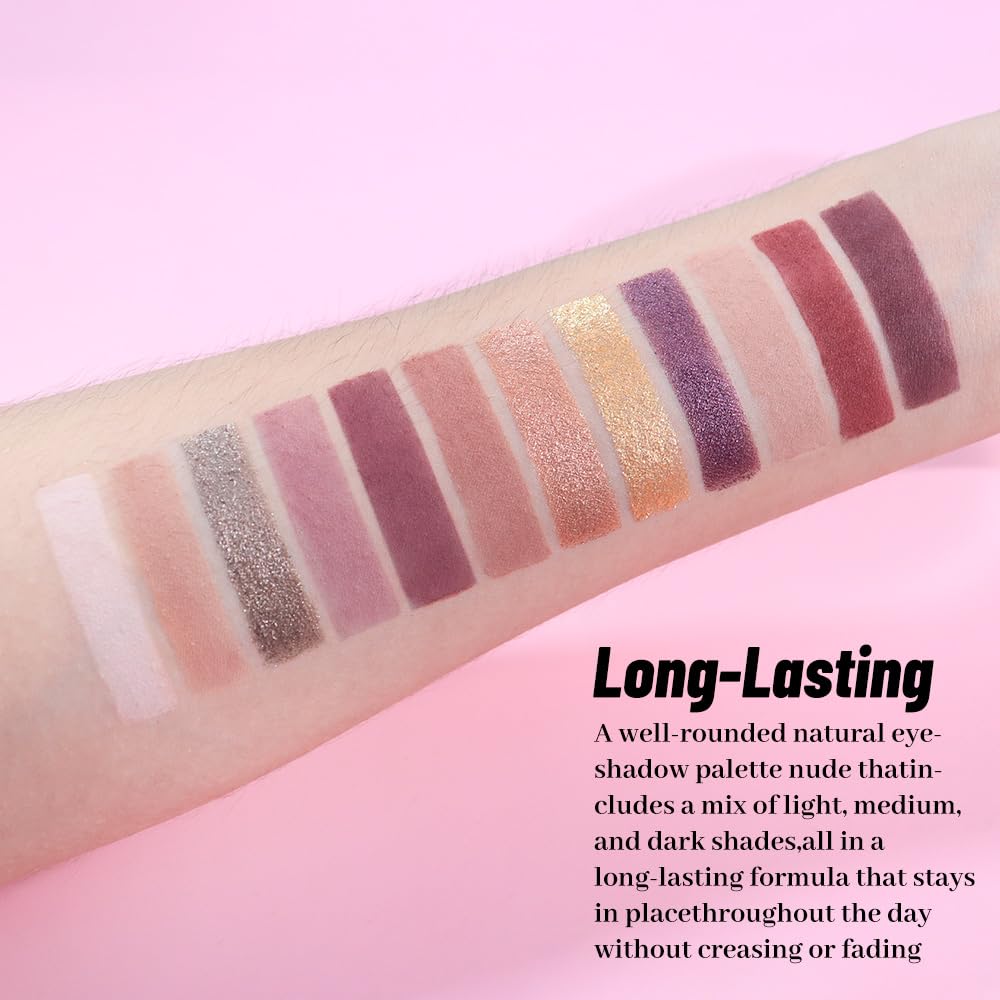 SUAKE Neutral Smokey Eye Shadow Palette,Nude Mauve Rose Gold Cream Eyeshadow Palette,Make Up Pallets for Women, Highly Pigmented Long Lasting Naturing-Looking,Blendable,Vegan-BrightBean Baby
