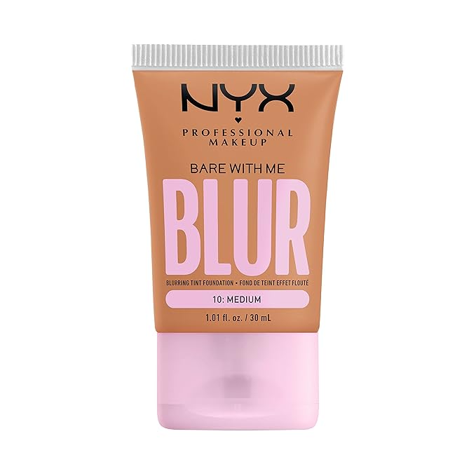 NYX PROFESSIONAL MAKEUP Bare With Me Blur Skin Tint Foundation Make Up with Matcha, Glycerin & Niacinamide - Medium-BrightBean Baby