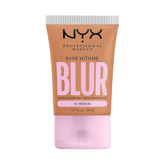 NYX PROFESSIONAL MAKEUP Bare With Me Blur Skin Tint Foundation Make Up with Matcha, Glycerin & Niacinamide - Medium-BrightBean Baby