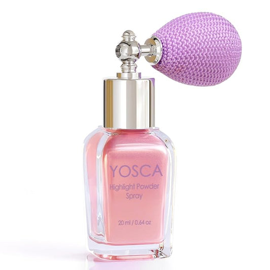 Yosca Highlighter Powder Spray, 20ML Cosmetic Grade Shimmer Powder Pink Glitter Spray Sparkle Highlighter Makeup Festival Concert Accessorise for Rave Clothes Hair Face Nail Art - Taromash-BrightBean Baby