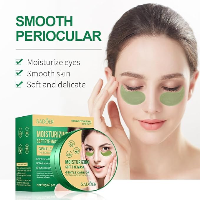 60pcs/30pairs Green Moisturizing Eye Mask, Moisturizing Soft Eye Mask, Gentle Care Of The Skin Around The Eyes, Moisturizes And Nourishes The Eye Area, Smoothes Puffiness 80g-BrightBean Baby
