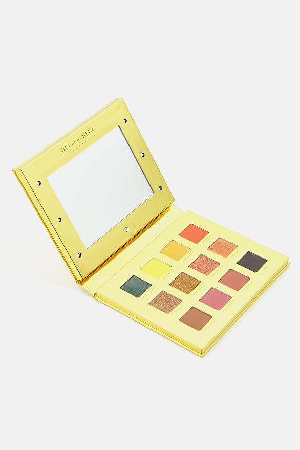Mama Mia Pressed Pigment Eyeshadow Palette, 12 Color Shimmer Matte Eyeshadow Palette, Vegan and Cruelty-Free-BrightBean Baby