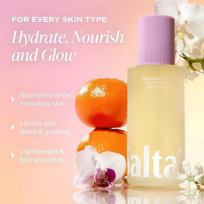 Saltair Body Oil. Luxurious Island Orchid After Shower and Bath Oil Moisturizer for Women. Botanical, Non-Greasy, and Well-Absorbing Lotion for Hydrating Dry Skin. 4oz Pump Bottle-BrightBean Baby