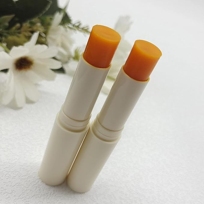 2PC Lip Balm Fade Dark Pigment Whitening Moisturizing Lip Hyaluronic Acid Exfoliating Dead Skin Lightening Lip Care (Orange)-BrightBean Baby