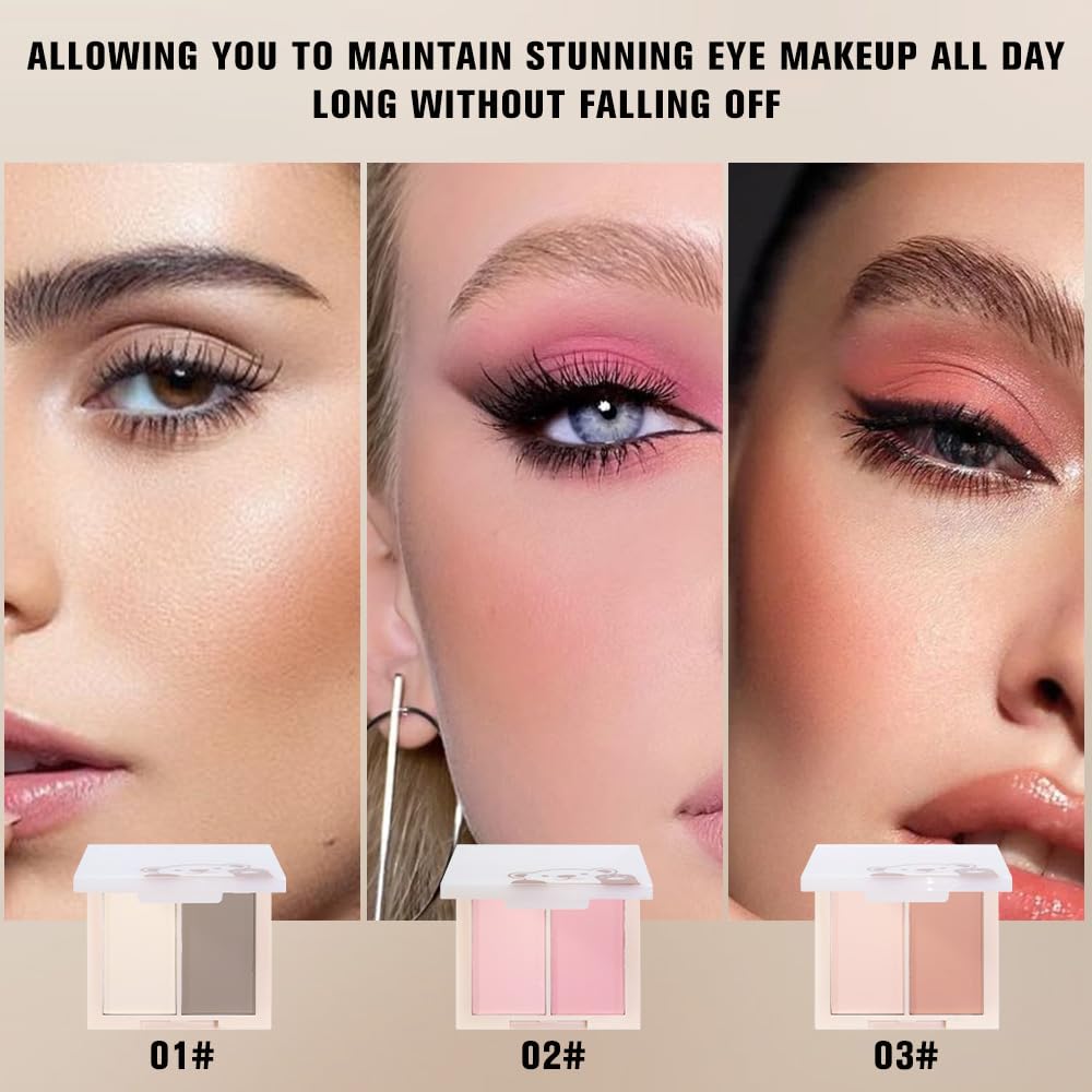 AMY'S DIARY Neutral Nude Eyeshadow Palette Makeup, 2 Colors Velvety Matte Finish, Cool-Toned Nude Taupe Eye Shadows, Natural Everyday to Eye Makeup Looks, for Brown Eyes Long Lasting Naturing-Looking-BrightBean Baby