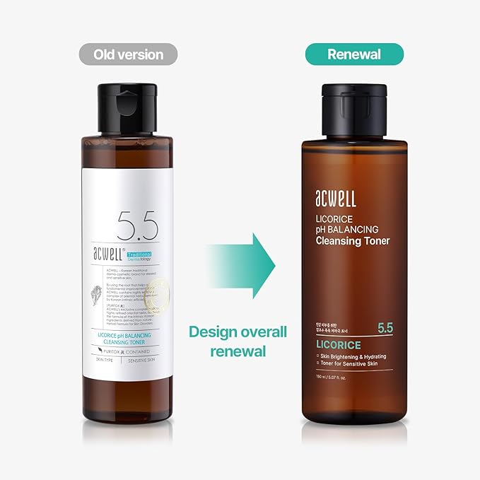 ACWELL Licorice pH Balancing Korean Toner for Cleansing 5.07 fl.oz. - Alcohol-Free PH5.5 Hydrating Facial Astringent - Skin Clarifying & Hydration Boosting Toner-BrightBean Baby