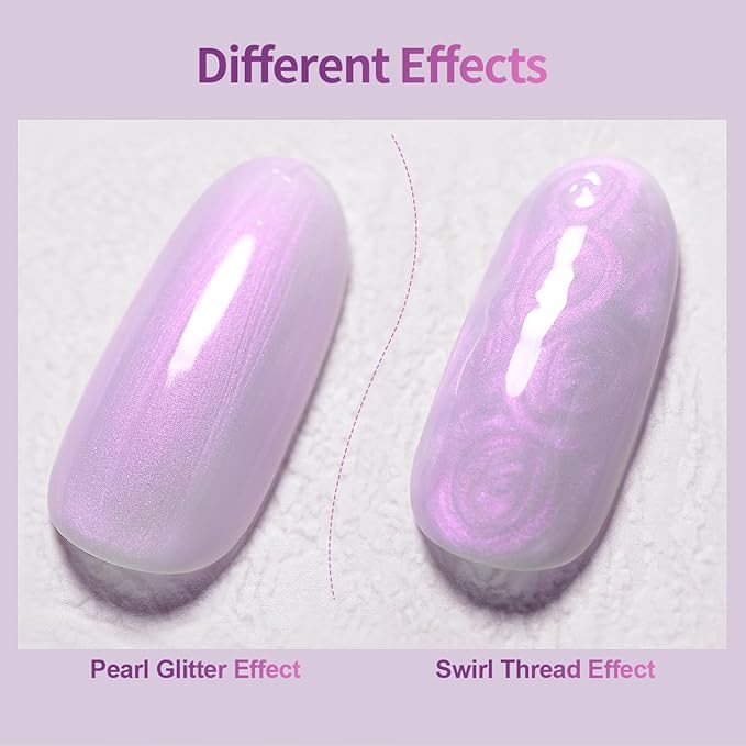 RARJSM Pearl Gel Builder Nail Polish Purple Hard Gel in a Bottle Mermaid Shell Glitter Pearlescent Thick Extension Structure for Nails 15ml Soak Off Curing Requires Salon Home DIY Beginner Use-BrightBean Baby