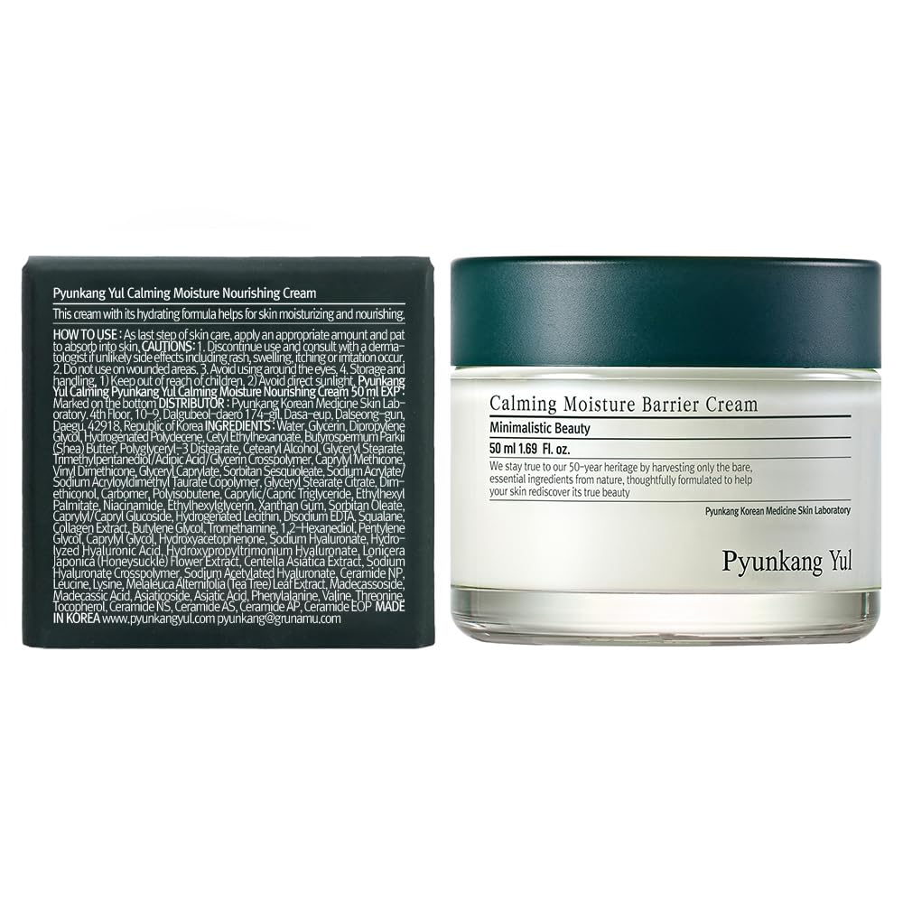 Pyunkang Yul PKY Calming Moisture Nourishing Cream Instantly Soothes Sensitive Skin, Face Moisturizer for Healthy Skin Vitality with Collagen, Vegan, Korean Skincare (1.69 Fl. Oz, 50ml)-BrightBean Baby