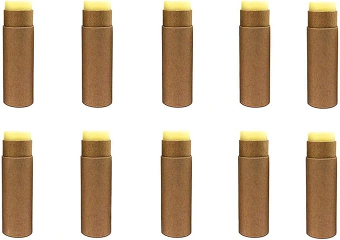 10 Pcs 1oz Cardboard Lip Balm Tubes Kraft Paper Lipstick Tube Empty Lip Gloss Containers Refillable Chapstick Container Round Paper Solid Tube for DIY Cosmetic Samples Lotion Deodorant,Brown-BrightBean Baby