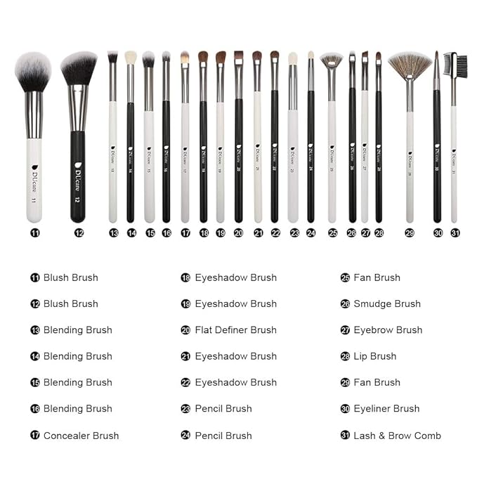 DUcare Professional Makeup Brushes 31Pcs Panda Series Makeup Brush Set Kabuki Foundation Blending Face Powder Blush Concealers Eye Shadows With Leather Case Organizer-BrightBean Baby