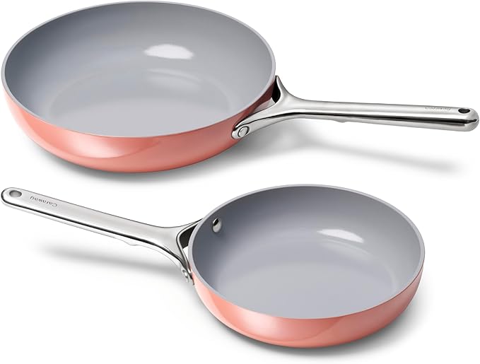 Caraway Fry Pan Duo Perracotta - Non-Toxic Ceramic Cookware Set 2 Piece