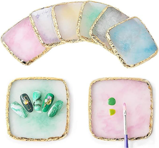 1 Pcs Resin Nail Art Palette Nail Art Cosmetic Mixing Palette Color Mixing Pigment Plate Polish Holder Drawing Color Palette-BrightBean Baby