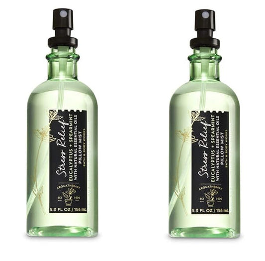Bath & Body Works Aromatherapy Stress Relief Eucalyptus Spearmint Pillow Mist, 5.3 Fl Oz, 2-Pack (Packaging May Vary)-BrightBean Baby