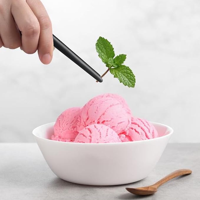 Litoexpe 2 PCS 10 Inches Fine Tweezer Tongs, Stainless Steel Cooking Tongs for BBQ Sea Food Repairing Serving, Black