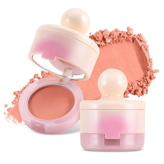 Boobeen Blush Compact for Face, Matte Powder Blush for Cheeks Powder Palette, Nude Light Blush with Puff, Blusher Makeup for a Radiant, Natural Glowing-BrightBean Baby