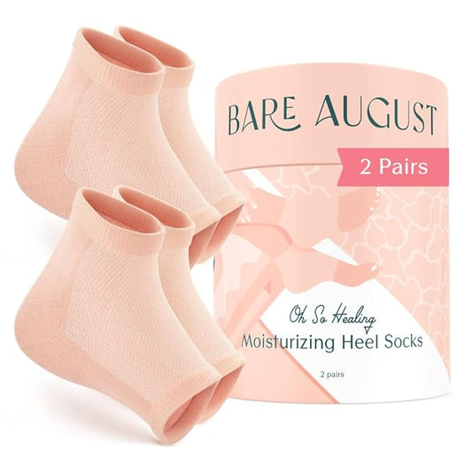 Bare August Moisturizing Heel-Repair Gel Socks – Overnight Spa Sleep Socks for Dry, Cracked Heels & Soft Feet-BrightBean Baby