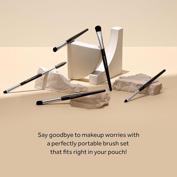 Eye Makeup Brush Set 5 Pcs | Small & Portable Eye Shadow Brushes | Korean Eye Makeup Brushes | Premium Synthetic Bristles for Professionals-BrightBean Baby