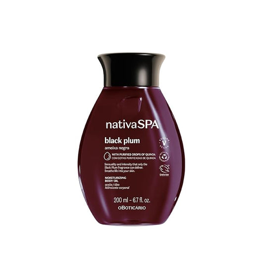 Nativa SPA by O Boticário, Black Plum Body Oil, Scented Moisturizer, Enriched with Purified Quinoa Drops to Boost Hydration, 6.8 Ounce-BrightBean Baby