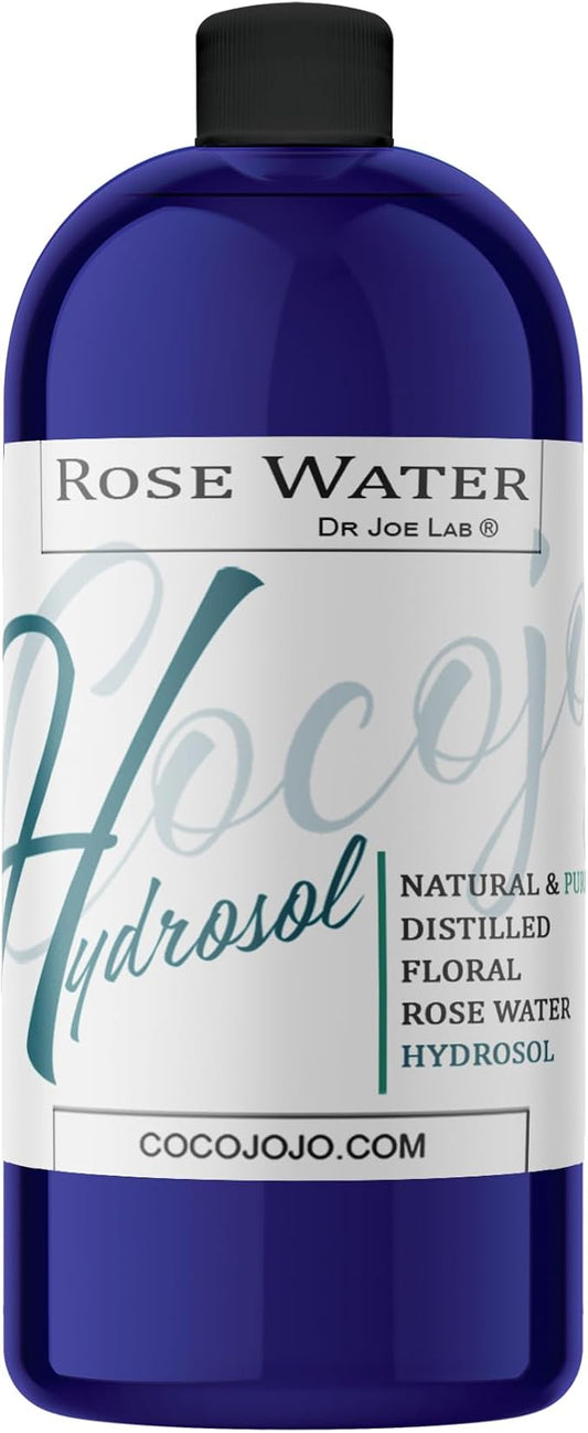 Rose Hydrosol Water Spray Toner 32 oz for Face Hydrating Mist Hydration Pure & Natural Rosewater Hydrosol All Skin Types Face Skin Pores Body Locs Cleansing Bulk Refill COCOJOJO - Packaging May Vary-BrightBean Baby
