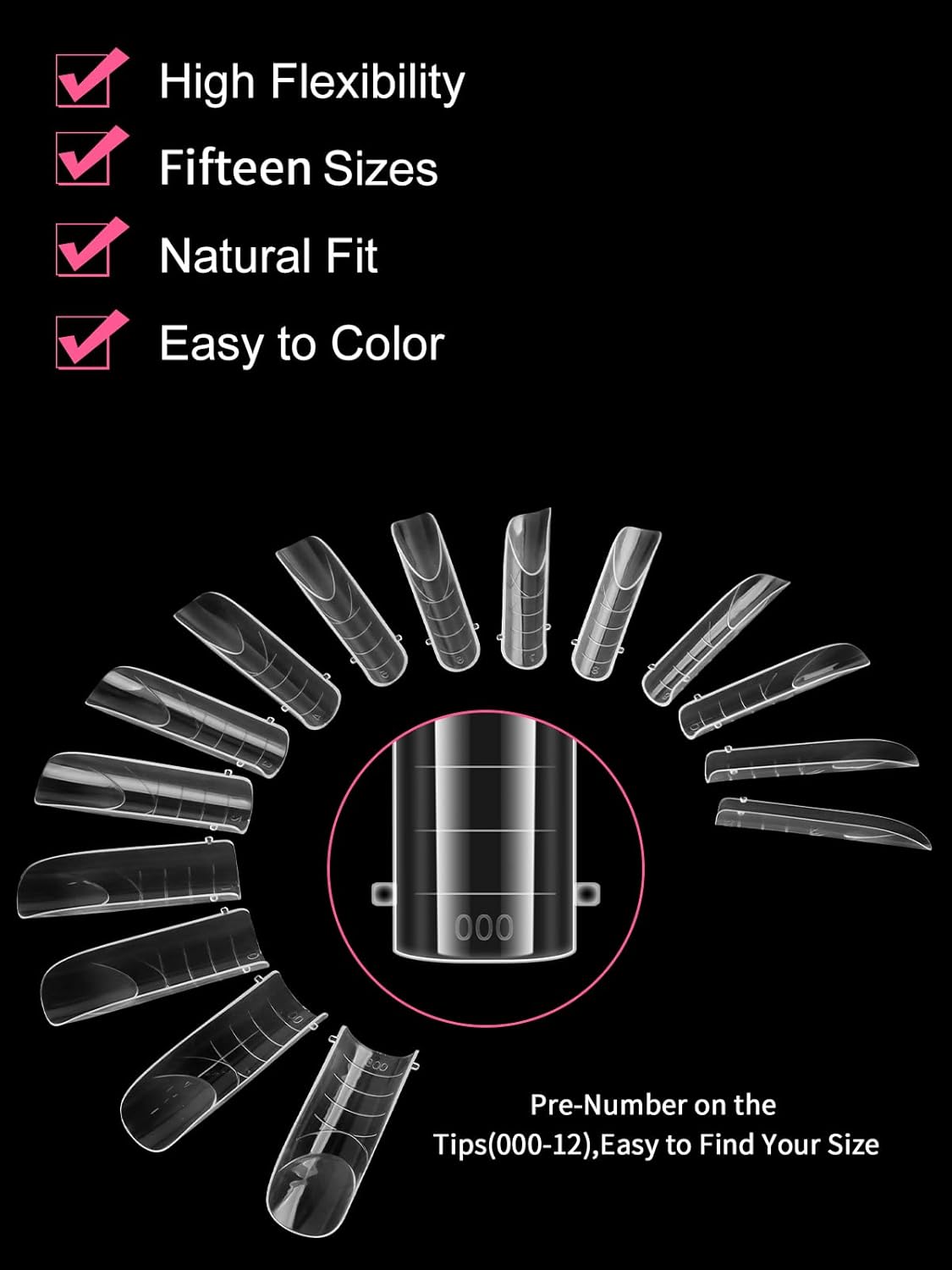 EBANKU Dual Nail Forms for Poly Extension Gel, 150 PCS Nail Molds Reusable 15 Sizes Nail Extension Forms for Builder Gel Manicure Design Salon DIY-BrightBean Baby