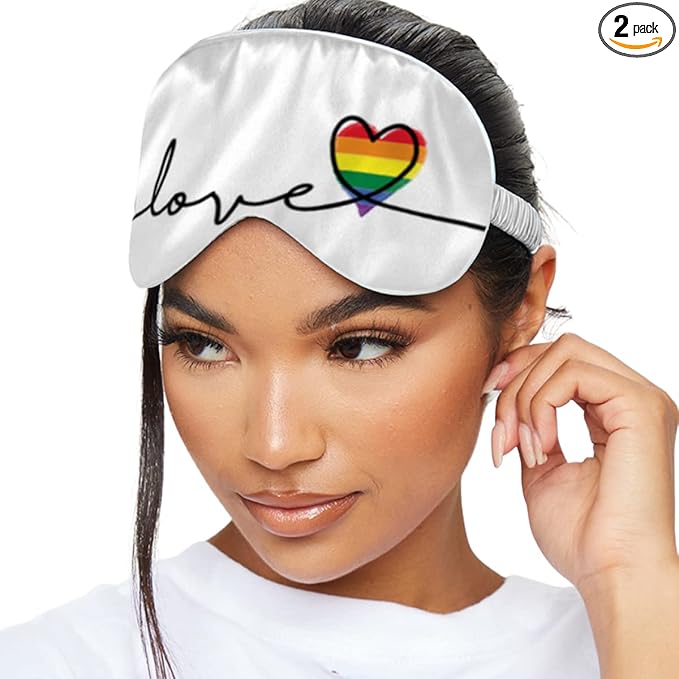 SMUG Satin Sleep Mask & Eye Mask | Travel Sleep Masks for Women & Men | Soft Sleeping Eye Mask to Nourish Skin & Reduce Dark Circles | Eye Sleep Mask Shades to Block Out Light | Pride Love-BrightBean Baby