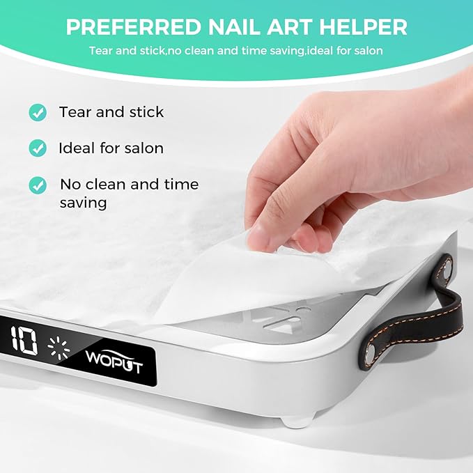 Professional Nail Dust Collector, 1600PA Portable, 10 Speeds, Disposable Filter Papers (30 Pcs), Matte White, Modern, Lightweight, Nail Vacuum for Home & Salon-White-BrightBean Baby