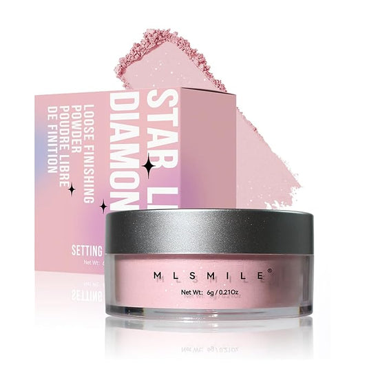 Oil Control Loose Powder Makeup Pink Translucent Setting Powder Shimmer Long Lasting Lightweight Polvo Traslucido Maquillaje Para Mujer Face Powder Makeup - 02 Pink Shimmer-BrightBean Baby