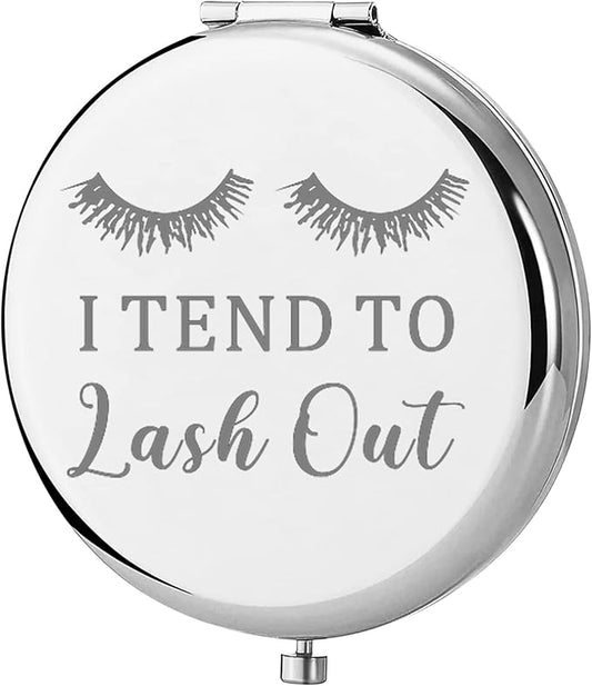 TGBJE Eye Lash Pocket Mirror Lashes Girl Gift I TEND to Lash Out Compact Mirror for Women Girls Beautician Gift (lash out mirror)-BrightBean Baby