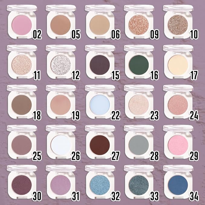 Eggplant Purple Single Matte Eyeshadow Makeup, Neutral Powde Eye Shadow for Women, Deep Dark Mauve Plum Purple Matte Singles Eyeshadow Palette Pigmented Waterproof, Girls Eyeshadows Gift 15-BrightBean Baby