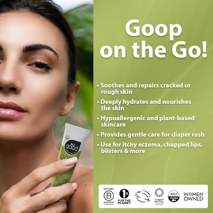 All Good Goop on the Go - Chafing Cream, Dry Skin Salve, Cracking Lip Moisturizer - Soothes, Hydrates & Calms - Travel Size Recovery Balm 1oz-BrightBean Baby