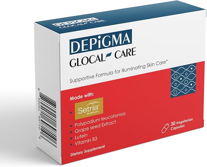 GlocalCare Depigma Support Reduction of Hyperpigmentation, Melasma & Dark Spots with Glutathione, Polypodium Leucotomos, Grape Seed & Marigold Extract-BrightBean Baby